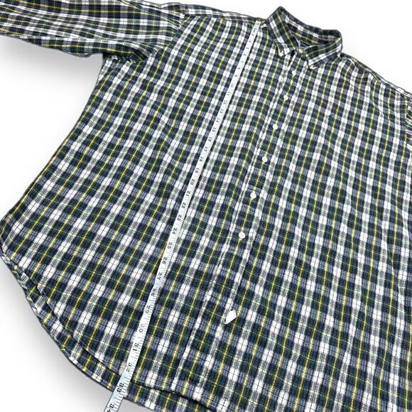Ralph Lauren Shirt Mens Extra Large XL Plaid Long Sleeve Seersucker Button Down - Picture 9 of 11